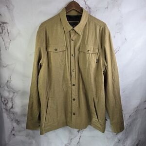 Howler Bros Jacket Mens Large Gold Brown Snapshort Depot Button Lightweight